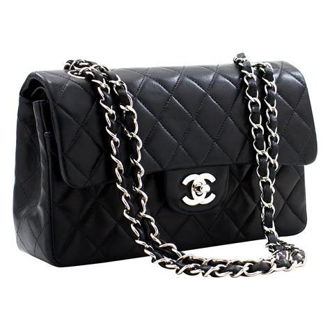 chanel bg blck|black chanel bag with black chain.